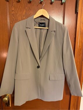 Pull&Bear Taupe Single-Button Tailored Blazer